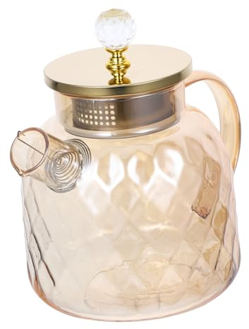 OKUMEYR Pichet En Verre à Eau 1,5l Haute Capacité En Verre Borosilicaté Ambré Avec Couvercle Résistant Chaleur Et Froid Pour Thé Glacé Et Boissons Froides, Usage Domestique Cuisine