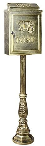 Postkasten, Briefkasten Schwarz, Briefkasten Personalisiert, Briefkasten mit Gravur, Briefkasten aus Aluminiumguss, Abschließbare Briefkästen for den Außenbereich(Gold)