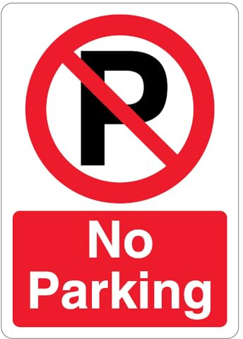 V Safety No Parking – Simbolo di divieto con 'P' 210 x 297 mm (A4) – Cartello di sicurezza autoadesivo in vinile