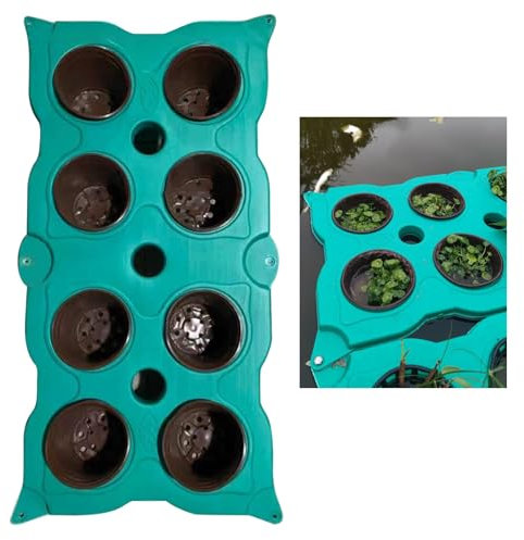 Großer schwimmender Pflanzkorb für Teiche, 100 x 50 cm, schwimmender Aquaponik-Blumentopf, Hydrokultur-Inselgärten, künstliche schwimmende Insel für die Landschaftsgestaltung (Farbe: Pflanzgefäß A)
