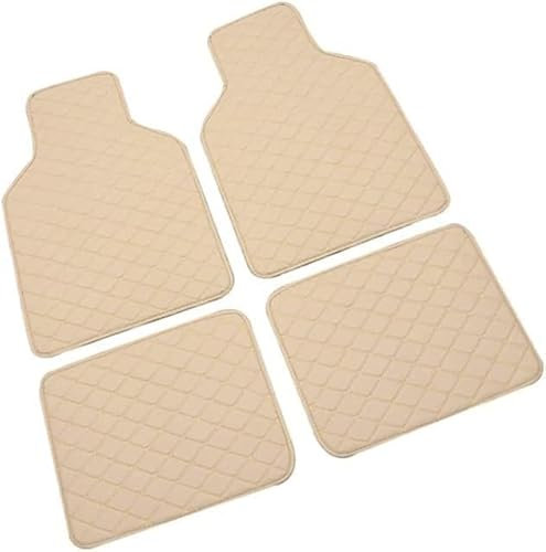Auto FußMatten für Opel Adam Karl Corsa Tigra LHD, Allwetterschutz Leder PU Fussmatten Vorne und Hinten Automatten Set Auto Bodenmatte wasserdichte und Verschleißfeste, C Beige