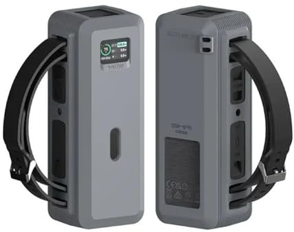 Silikonschutzhülle für Anker 737 Power Bank (PowerCore 24K), 1/4-Zoll-Mutternloch, reservierte weiche Silikonhülle für TF/SM-Karten mit tragbarem Griff, staubdicht, sturzsicher (Grau)