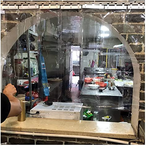 PVC-Streifenvorhang, Glatter PVC-Kunststoffstreifen-Türvorhang, Vinylstreifen, transparenter Vorhang, PVC-Kunststoffvorhänge in Industriequalität(135x350cm/53.15x137.8in)