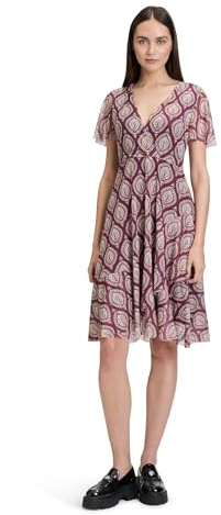 Cartoon Damen Volantkleid mit Rüschen 36, Purple/Black