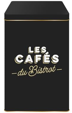 COOK CONCEPT - BT6823 Boîte Métal Café Bistrot Élégante - Rangement Pratique pour Aliments - Taille 10,8x18,4x10,8 cm - Couleurs Noir, Vert, Beige