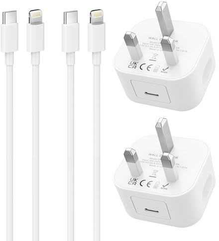 2Pack iPhone Charger 20W USB C Fast Plug with 6FT USB C to Lightning Cable | [MFi Certified] iPhone Fast Charger and Long iPhone Charging Cable for iPhone 14 13 12 11 Pro/Pro Max/Plus/mini,X/XR/XS/SE