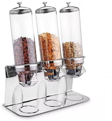 OIFJROIW Müsli-Spender, Kanister Trockenfutter-Spender, Mit Boden Aus Rostfreiem Stahl für Haferflocken Granola Nüsse Bohnen Behälter Lagerung(12L)
