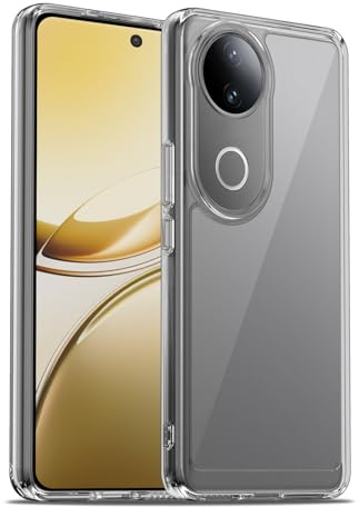 Liisooka Transparentt Skal för Vivo V50/V50e 5G, Militärgrads Fallskydd, Gulförhindrande Skyddshölje med Hård PC-baksida, Ultratunt Chocksäkert Skal Mot Repor