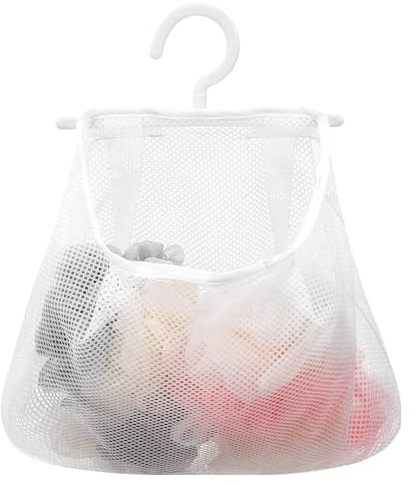 MOTHNUR Space Saving Hanging Mesh Peg Bag with Rotating Hook Multi-purpose Clothespin Storage Organizer for Home Balcony Travel Suitable for Metal Wooden Plastic Clips and Household Items