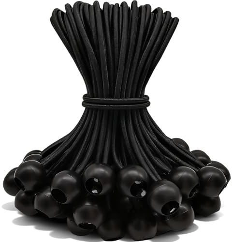 Itharon 50 Stück Spanngummis mit Kugel - Planenbefestigung Planenspanner, 15 cm Zeltspanner Gummispanner für Planen Banner Anhängernetze Zelte