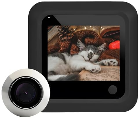 Sacolin Telecamera spioncino per porta per appartamento, sorveglianza porta d'ingresso, visualizzatore intelligente elettronico, facile installazione, schermo da 2,4 pollici, alimentazione a batteria