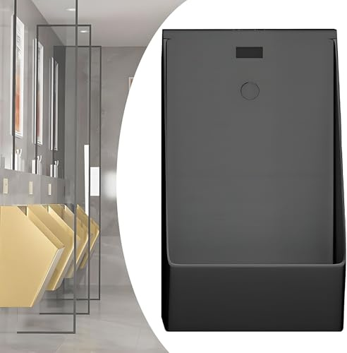 Urinoir mural pour homme en acier inoxydable 304 avec capteur automatique pour toilettes extérieures commerciales dans les écoles et les chantiers de construction – Finition noire élégante