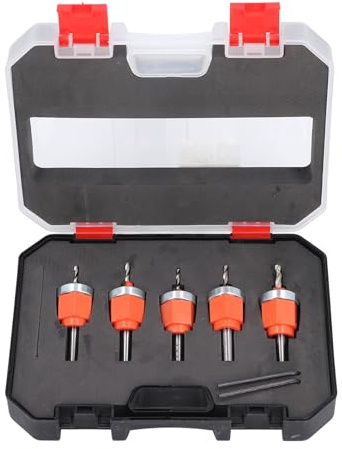 Almeigrity-Juego de brocas avellanadoras, 5 uds., 2,8, 3, 3,2, 3,5, 4mm de diámetro, profundidad ajustable, perforadora avellanada con llave