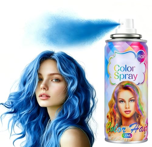 KALYFADIO Blue Hair Spray Temporary Hair Color Spray,Blue | Temporary Hair Color Spray for Women,One-Time Use,Quick-drying,Washable,Suitable for Halloween,Christmas,Cosplay