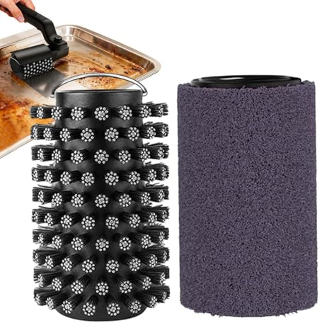 Ersättning grillborsthuvud 2-delat rostfritt stål slipdyna set | Power grillborsthuvuden lämpliga för grillgaller, camping, kök, trädgård, terrass, svansgating, park och