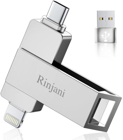 [Senza App] MFi Chiavetta USB 256GB per iPhone, Chiavetta USB C,Lightning | 3 in 1 Memoria Esterna per iPhone,iPad,Android OTG Smartphone,Mac,PC,USB 3.0 Pennetta,Pendrive Backup Foto,Video,Dati,Argento
