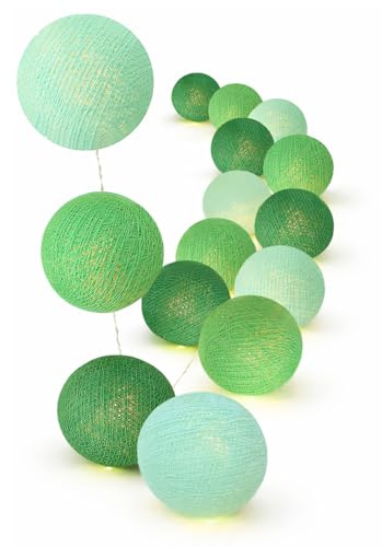 CREATIVECOTTON LED-ljuskedja med bomullsbollar inkl. Timer och dimmer
