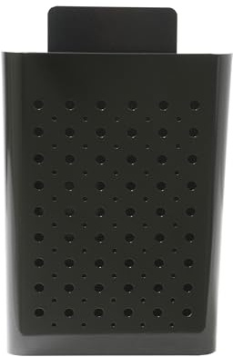 Amig - Cesta de Publicidad con Rejilla Frontal, Buzón metálico para Propaganda, Para Colocar en Paredes o Muros Exteriores de Portales o Entradas, Acero, Color Negro, 22 x 36 x 19 cm