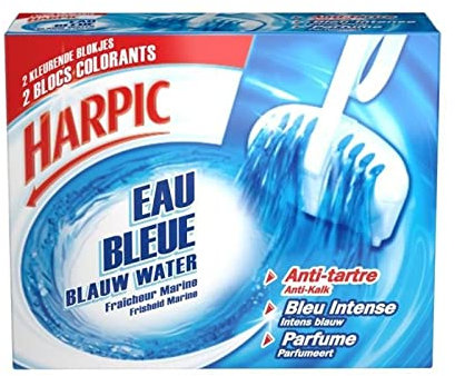 HARPIC - Bloc Cuvette Eau Bleue Anti-Tartre Fraicheur Marine 2 Blocs - Lot De 4 - Vendu Par Lot
