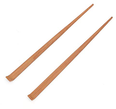 POFET Cuillère à matcha en bambou à bords lisses - Accessoires de thé Kung Fu - Cuillère à thé verte crochetée pour cérémonie du thé