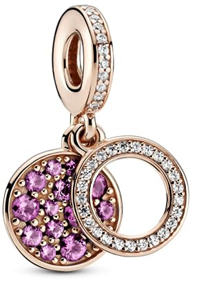 Pandora Sparkling Pink Disc Double Dangle Charm 789186C02
