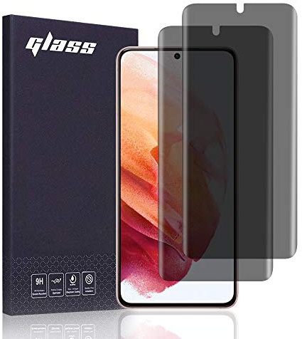 FiiMoo Privacy Schutzfolie Kompatibel mit Samsung Galaxy S21 5G, [2 Stück] [Fingerabdruckerkennung] [Vollständige Abdeckung], Anti-Spy TPU Ultra HD-Weichfilm Displayschutzfolie für Galaxy S21 5G
