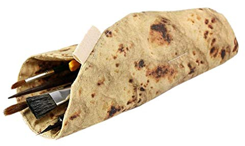 Evenlyao Leder Stiftetasche, Federmäppchen Briefpapier Tragetasche Burrito Burrito Tortilla Roll Federmäppchen Federbeutel Schulmaterial