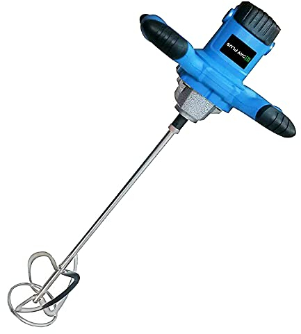 Mélangeur de mortier, Mélangeur de Peintures Saucier Electrique 550W, 6 vitesses, 0-1700 tr/min, Batteur de Mortier de Couleur, M14 Barre Spirale Chromée, Batteur pour Mortier Ø120mm
