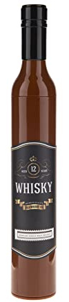 MIJOMA Fickparaply väskparaply förpackat i flaska, dolt som vinflaska, present presentidé för vindrickare vinälskare, Ø 90 cm, Whisky, 30 x 5 x 5 cm
