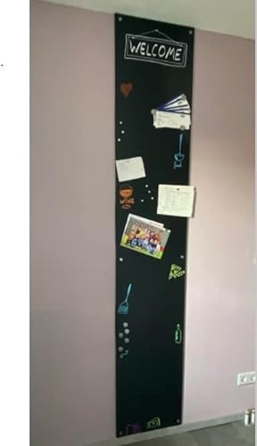 Tafelfolie magnetisch & selbstklebend | 60cm breite | 25 Größen l schwarz l Kreidetafel l Wandtafel Magnet Tafel l inkl. Kreidestift + 10 Magnete (30x120cm)