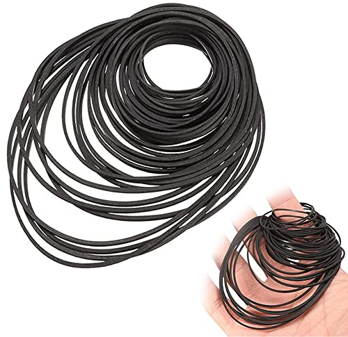 SPEACOUR 100 PCS Ceinture Cassette Tape Universelle 1mm 4.5-13cm Ceinture de Magnétophone Bande Cassette Carrée Cassette Tape Caoutchouc pour Répéteur de CD-ROM DVD Enregistreur Graveur de CD(Noir)