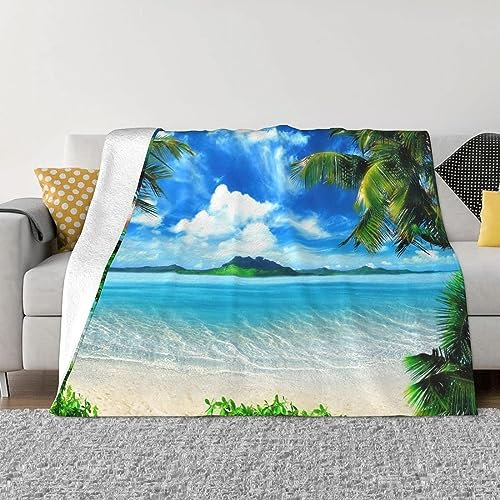 Kuscheldecke 80 x 150 cm 3D Tropisch Flanell Fleecedecke, Weich Warm Flauschig Decke Hawaii Wohndecke Decken für Sofadecke Couchdecke kuscheldecken für Kinder Erwachsene, Blanket