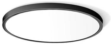 12in/30cm 24W LED Flush Mount Ceiling Light, 4000K Natural White Bathroom Light, 3200LM, Black Round Ceiling Lights, 240W Equivalent Ceiling Lamp for Closets, Kitchens, Hallway, Bedrooms, etc.