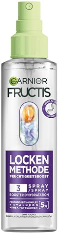 Garnier Spray idratante per tutti i tipi di ricci, definizione e rimbalzo, con acido ialuronico e karité, vegano, senza siliconi, metodo riccioli fruttati, 1 x 150 ml