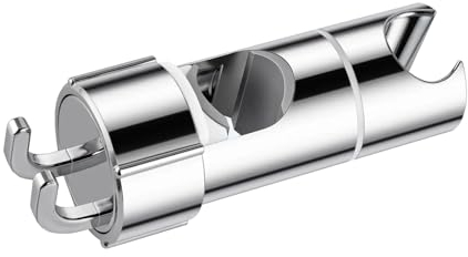JIEYUCHU Universale Supporto Soffione Doccia, ABS Staffa Supporto Ddoccia con 2 Ganci, Cromato Staffa per Soffione Doccia, per Saliscendi da Diametro 16-27mm, Facile da Installare