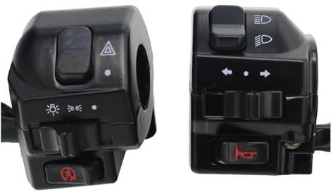 Schwarz Universal Aluminium 7/8 22 MM Motorrad Schalter Lenker Motorrad Hupe Blinker Scheinwerfer Steuertasten