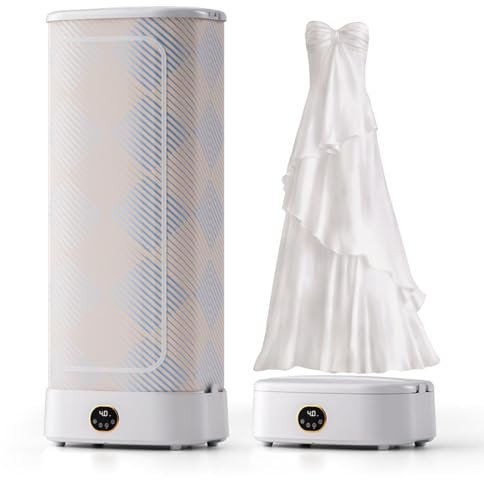 ZIXIAOS Ferro da Stiro a Vapore Verticale Automatico, Vaporizzatore Pieghevole per Indumenti Sospesi, Circolazione dell'Aria Calda a 360°, Disinfezione E Asciugatura Programmate Intelligenti
