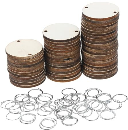 NUOBESTY 4 Sets Einzigartige Runde Erinnerungstafel Aus Holz Für Zuhause Und Als Lehrmaterial 50 Stück X 4