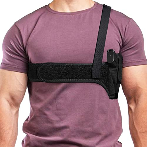 ANSNOW Pistolenholster, Verdecktes Taktischesenholster, Universelles Schulterholster, Achselholster Links Und Rechts, Verstellbare Riemen, Füre Airsoft Männer Frauen Selbstverteidigungstraining/40 Z