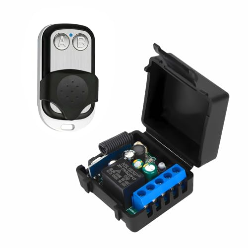 eMylo - Interruptor de control remoto inalámbrico de 220 V y 230 V, interruptor de relé de 1 vía, interruptor remoto de 433 MHz, interruptor con transmisor, kit de conmutación inalámbrico