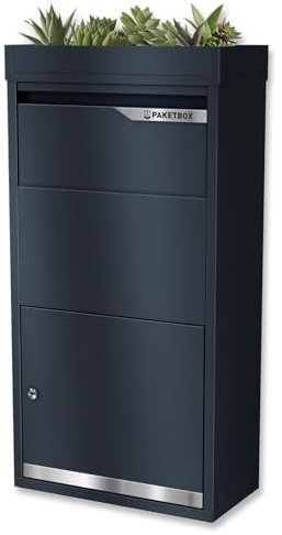 Metzler® boîte à Colis sécurisée avec Toit végétal et clapet étanche Anthracite RAL7016 réception sans Contact Durable extérieure 10 Ans de pièces détachées Avalon