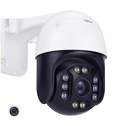 VCHICS Caméra IP de sécurité extérieure, Caméra IP 5MP PTZ CCTV caméra de sécurité Alarme Suivi Automatique Surveillance vidéo sans Fil 5X Zoom Optique extérieur IP66 Images HD(5MP Cam X128G SD)