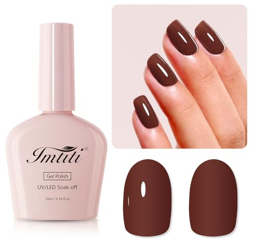Imtiti Cioccolato Marrone UV Gel Smalto per Unghie 10ML Soak Off Smalto in Gel per Unghie LED Nail Art Autunno Inverno DIY Kit per Manicure Salon Gel Smalto Kit