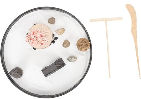 GLSTOY 1satz Zen Sand Tisch Dekoration Japanischer Stil Sand Landschaftsmodell Für Wohnzimmer Büro Und Yoga Zur Verbesserung Der Meditation Und Entspannung