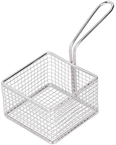 Espumadera Cuadrada de Malla Fina, Colador de Largo de Acero Inoxidable para Freír, Cesta de Freidora de Alimentos, Filtro de Patatas Fritas de Acero Inoxidable, Colador de Red,
