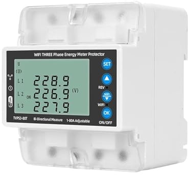 Compteur d'électricité numérique Compteur D'énergie Intelligent Bidirectionnel, 3 Phases, 380V, Tuya, WIFI, Protection Contre Les Surtensions, Commutateur De Relais, Limiteur De Courant, Vie Intellige