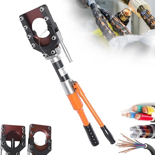 WEICNE Cizalla Hidráulica para Cables, Herramienta De Crimpado Hidráulica, Naranja, con Válvula De Seguridad, para Cortar Cables De Cobre, Aluminio Y Blindados Φ50 Mm/75 Mm/85 Mm/95 Mm CPC-95