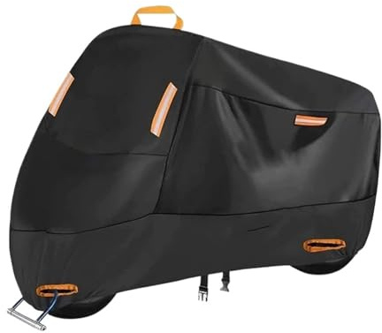 Telo Coprimoto Resistente a Acqua Per Scooter Con Strisce Di Sicurezza Riflettenti Telo Protettivo Impermeabile In Poliestere 210D Resistente Ai Raggi UV Telone Esterni Telo Copri Moto(XXL)