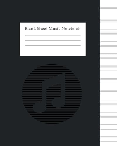Music Notebook: Blank Sheet Music for Musicians, Students, and Composers (8x10 in, 100 Pages): Professional Staff Paper Book for Songwriting, Composition, and Music Lessons