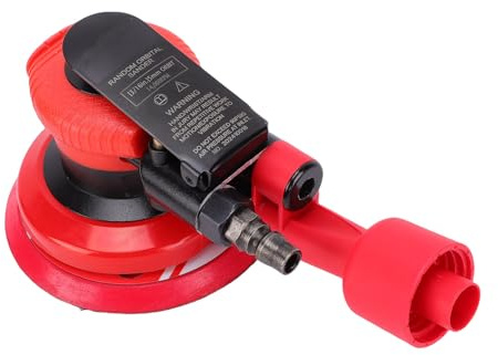 Yechiry Ponceuse Pneumatique de 5 Pouces, 14 000 Tr/min, Ponceuse Orbitale Aléatoire Pneumatique à Orbite de 5 Mm avec Fonction D'aspiration et Manchon Ergonomique et Confortable en